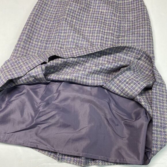 Craft Centre Cymru Pure Wool Midi Skirt Sz 12 (27"Waist) Multicolor Plaid Pleats - Picture 8 of 9